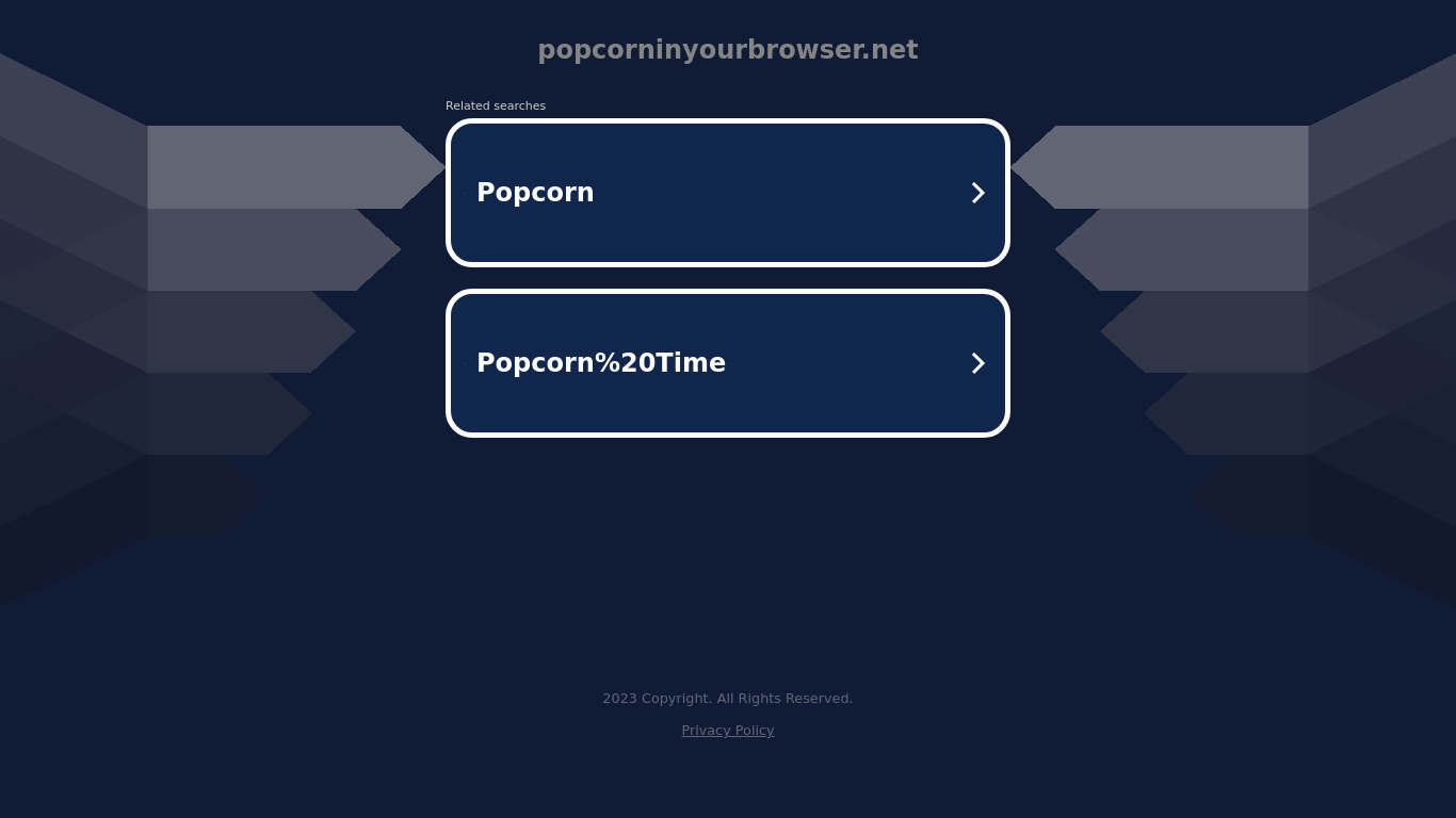 Popcorn Time In Your Browser Landing page