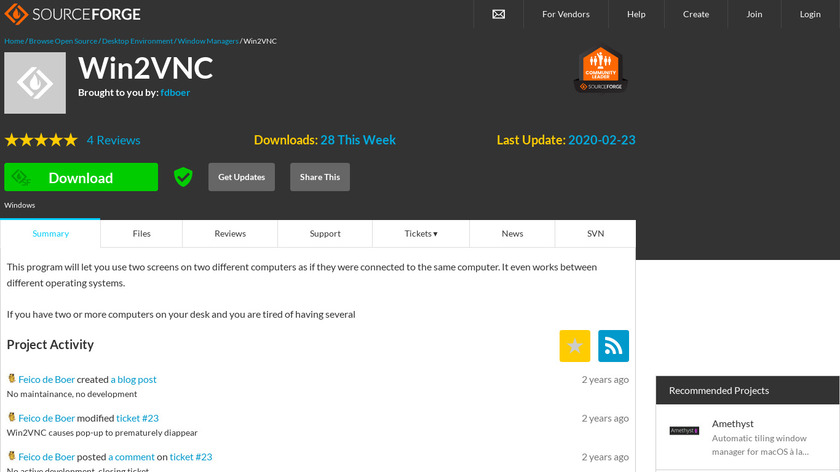 Win2VNC Landing Page