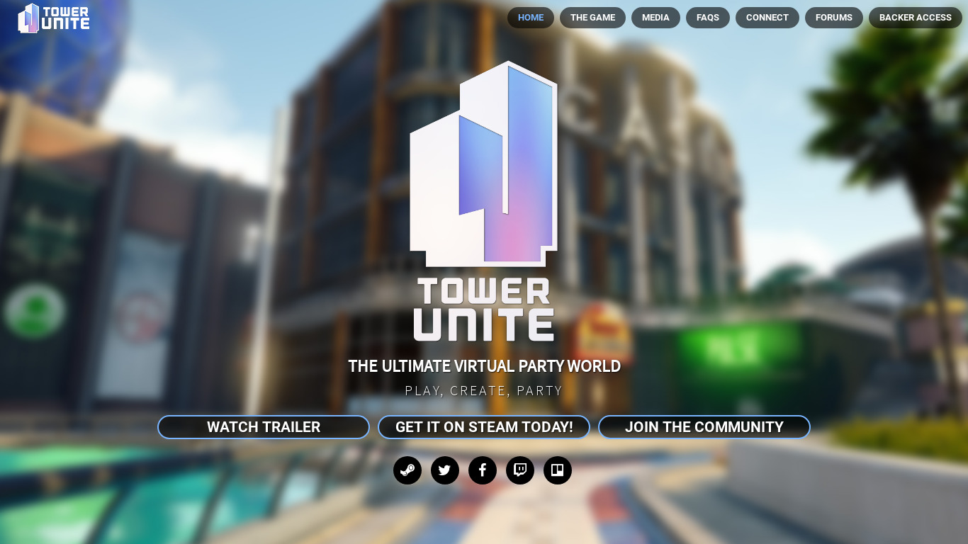 Tower Unite Landing page