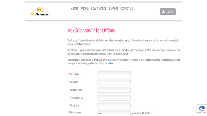 VoxSciences for Offices Landing Page