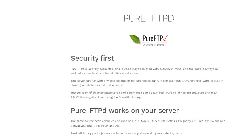 Pure-FTPd Landing Page