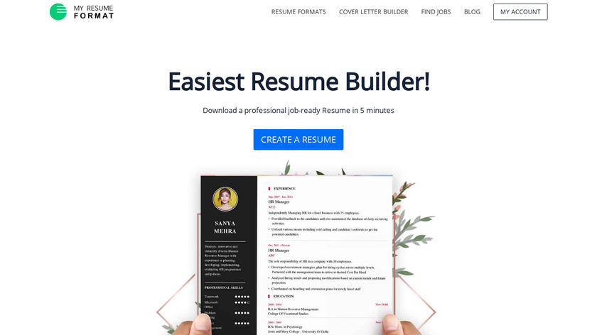 My Resume Format Landing Page