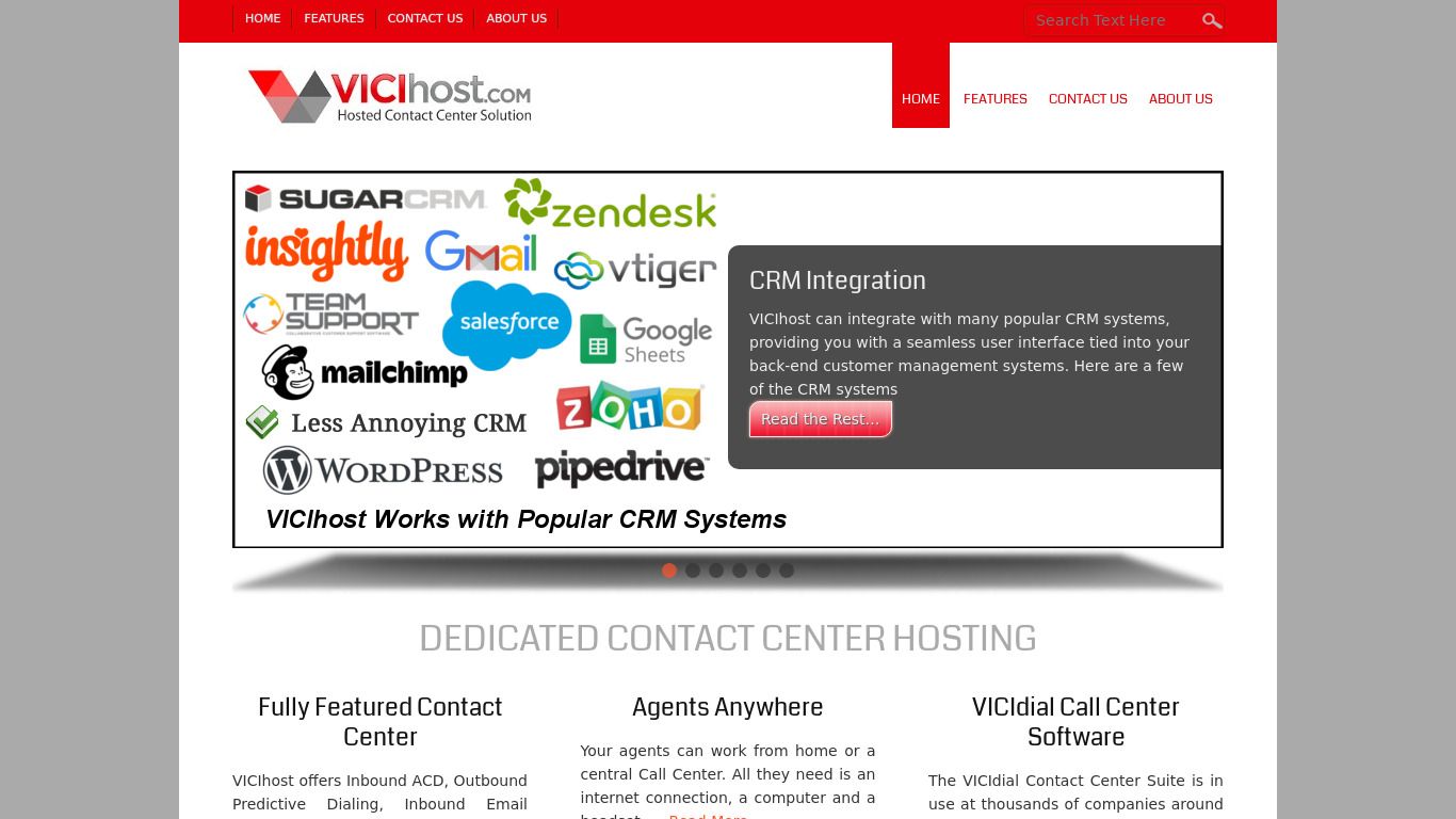 VICIdial Contact Center Landing page