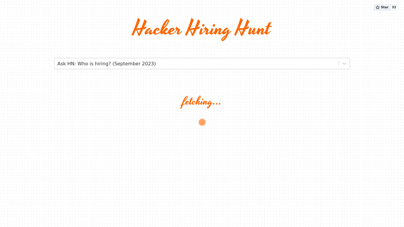 Hacker Hiring Hunt Landing page