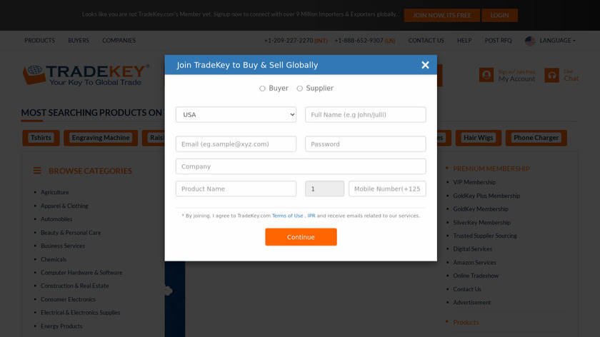 TradeKey Landing Page