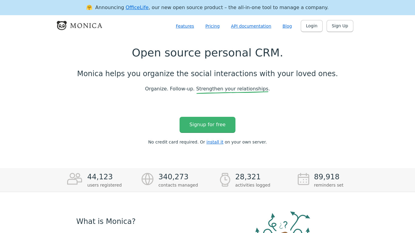 Monica Landing page