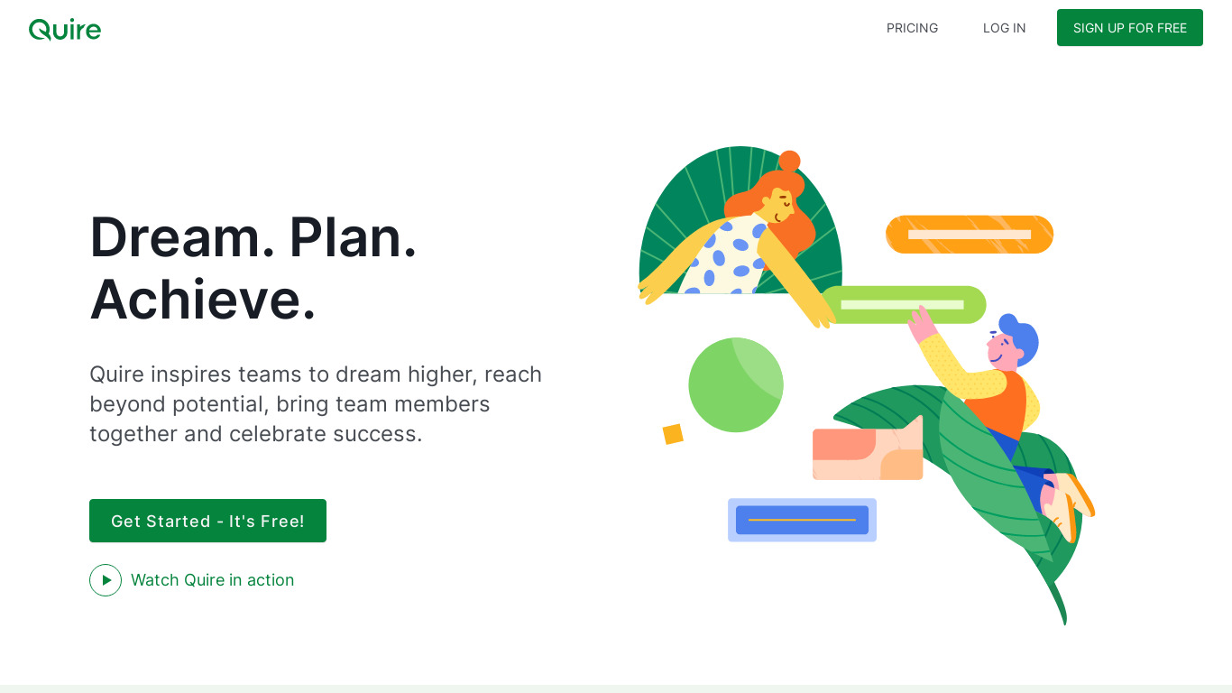 Quire Landing page
