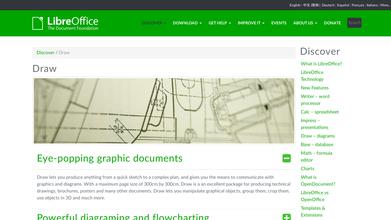 LibreOffice - Draw Landing page
