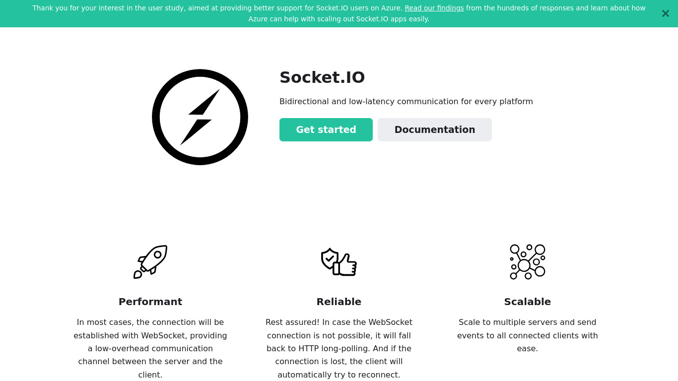 Socket.io Landing page