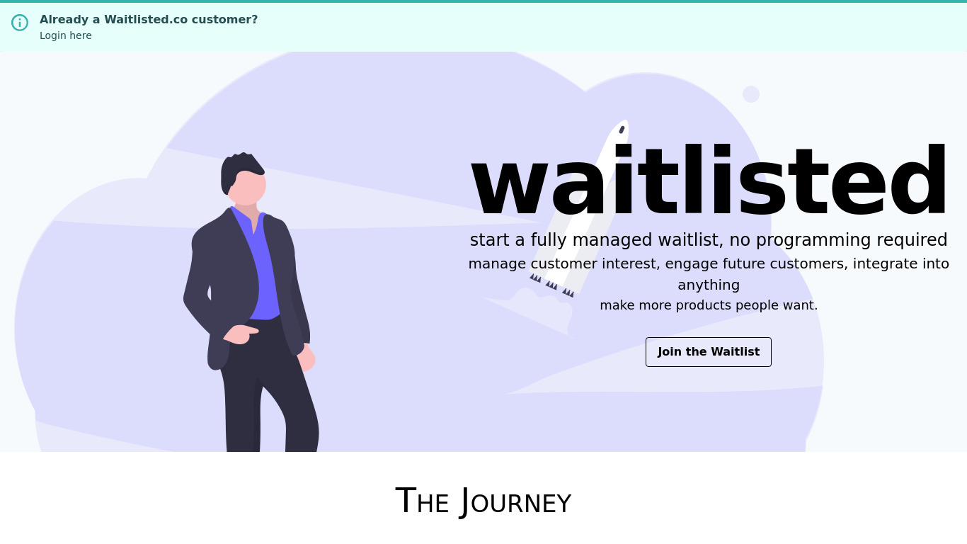 Waitlisted Landing page