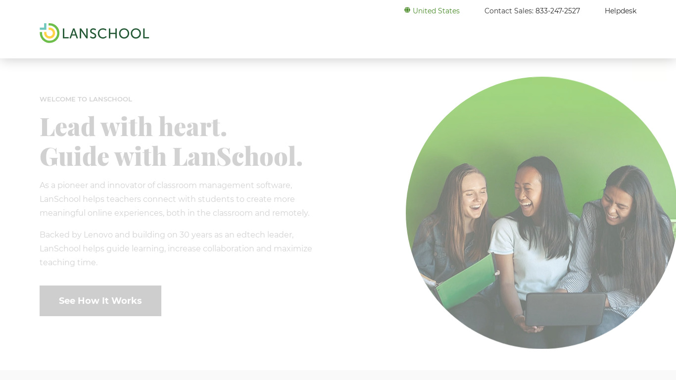 LanSchool Landing page