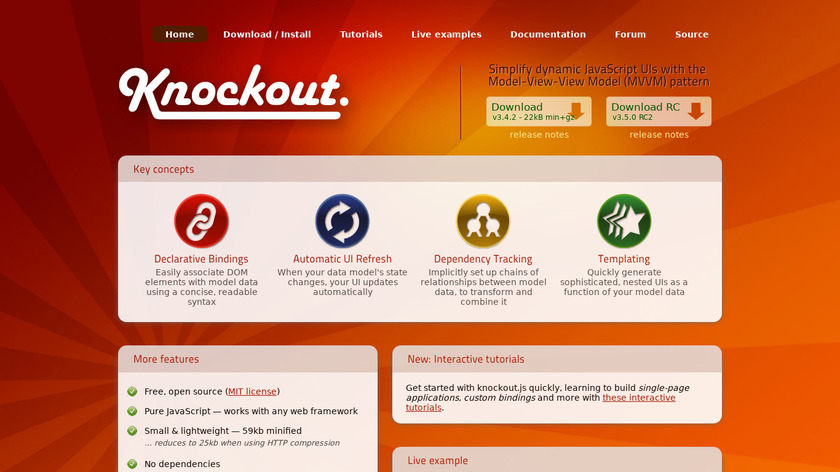 KnockoutJS Landing Page