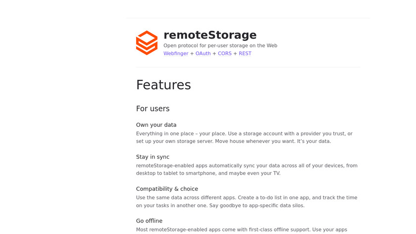 RemoteStorage Landing Page