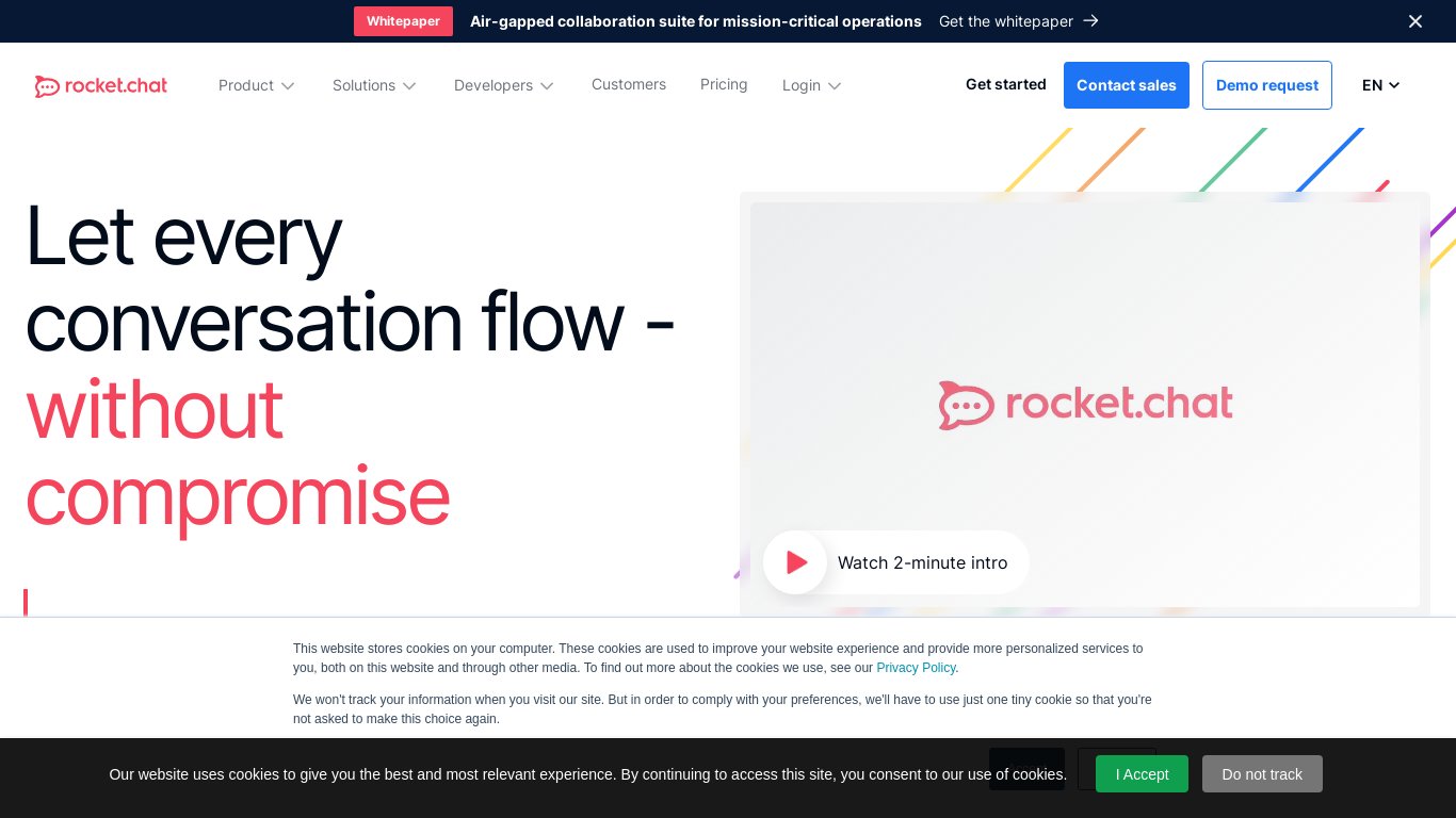 Rocket.Chat Landing page