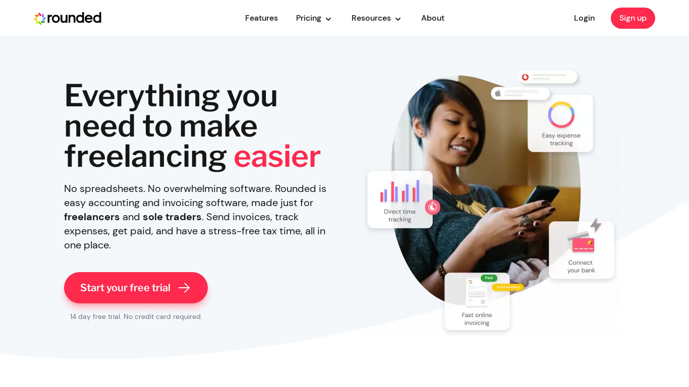 Rounded Landing page