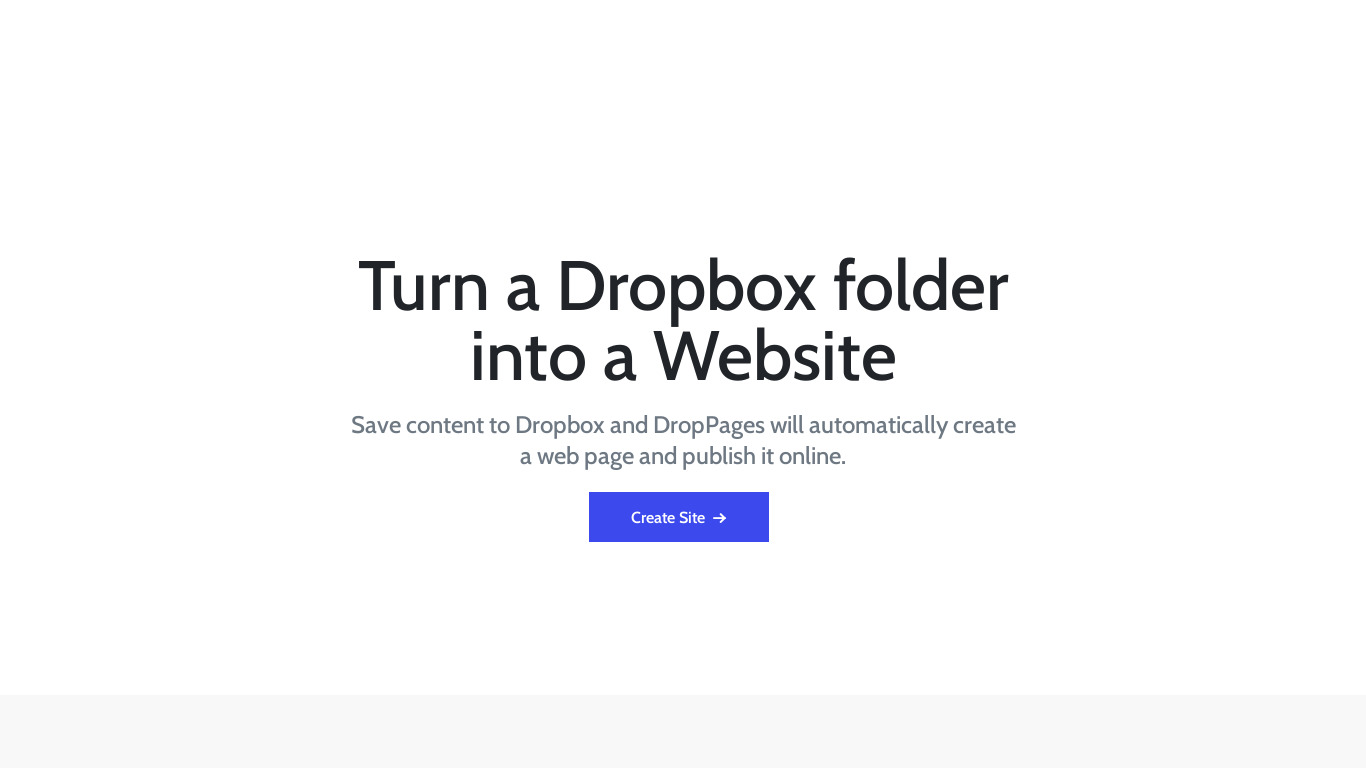 Droppages Landing page