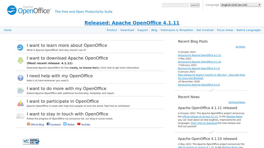 Apache OpenOffice Landing Page