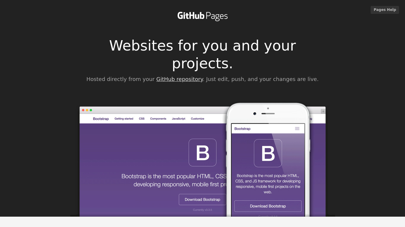 GitHub Pages Landing page