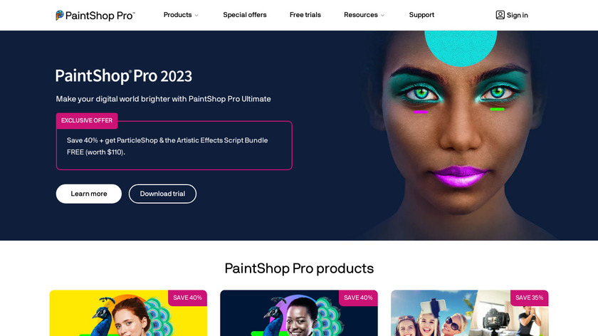 Corel PaintShop Pro Landing Page