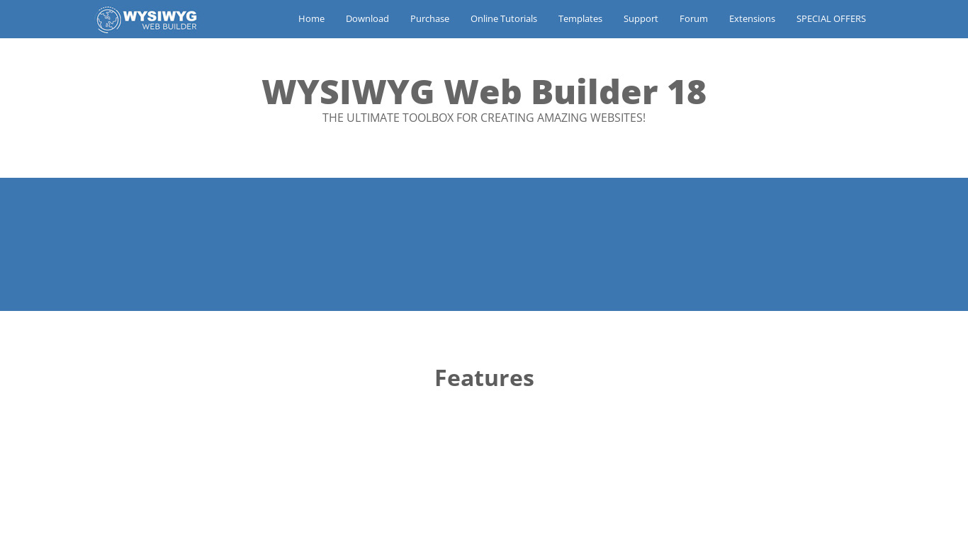 WYSIWYG Web Builder Landing page