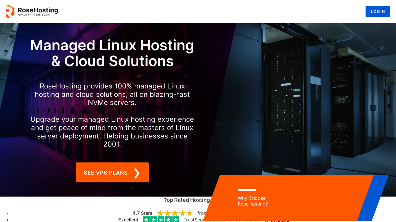 RoseHosting.com Landing page