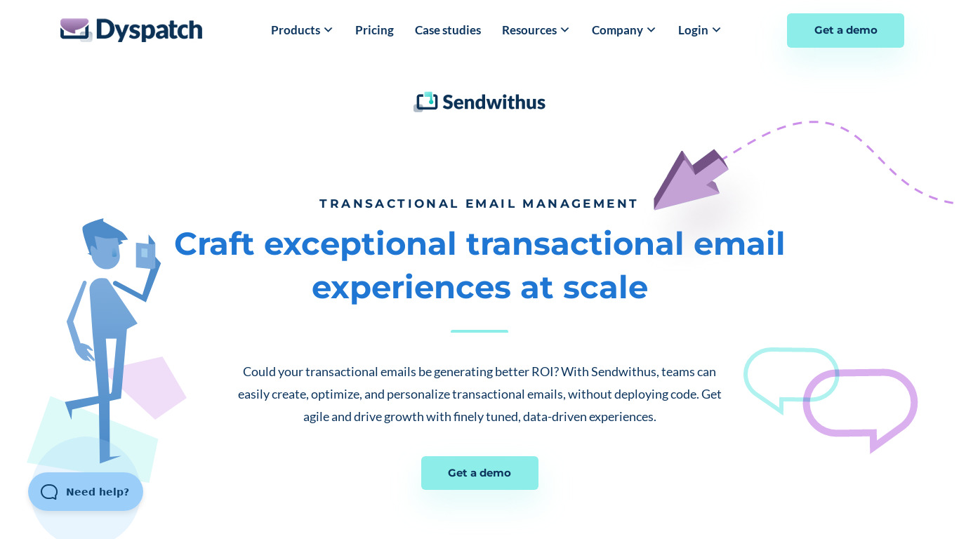SendWithUs Landing page