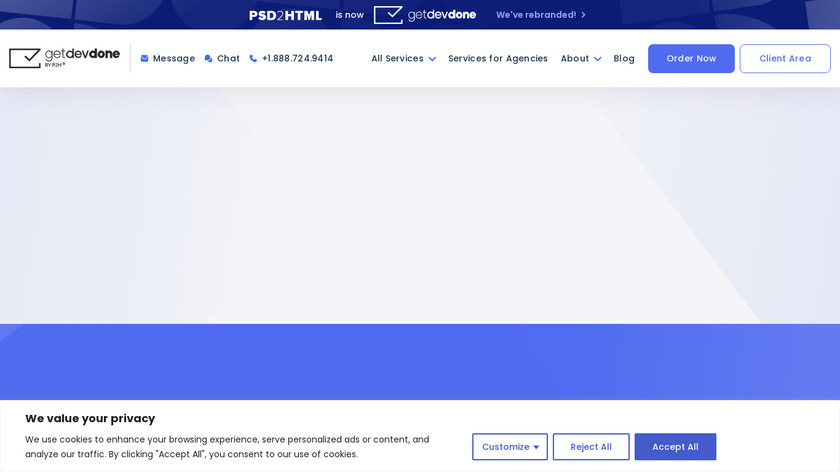PSD2HTML Landing Page