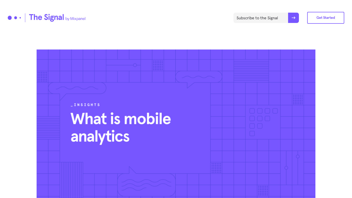 Mixpanel Mobile Analytics Landing page