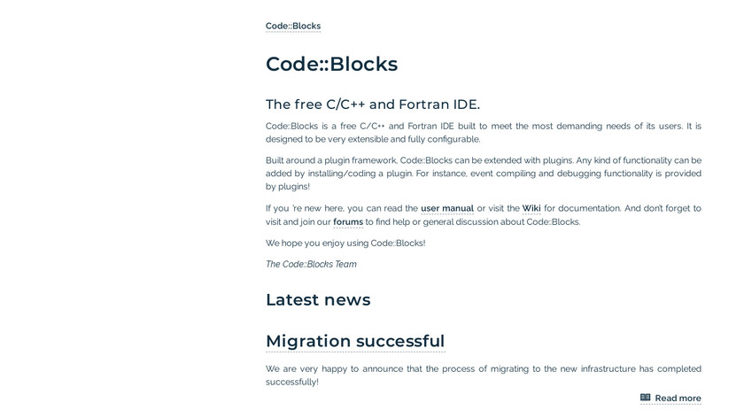 Code::Blocks Landing Page
