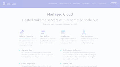 Heroic Labs Managed Cloud screenshot