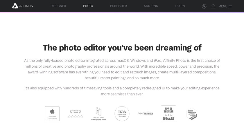 Affinity Photo Landing Page