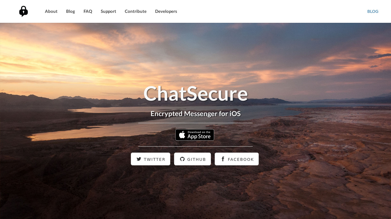 ChatSecure Landing page