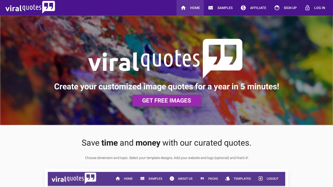 Viral Quotes Landing page