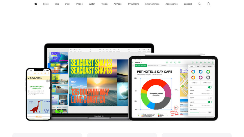 Apple iWork Landing Page