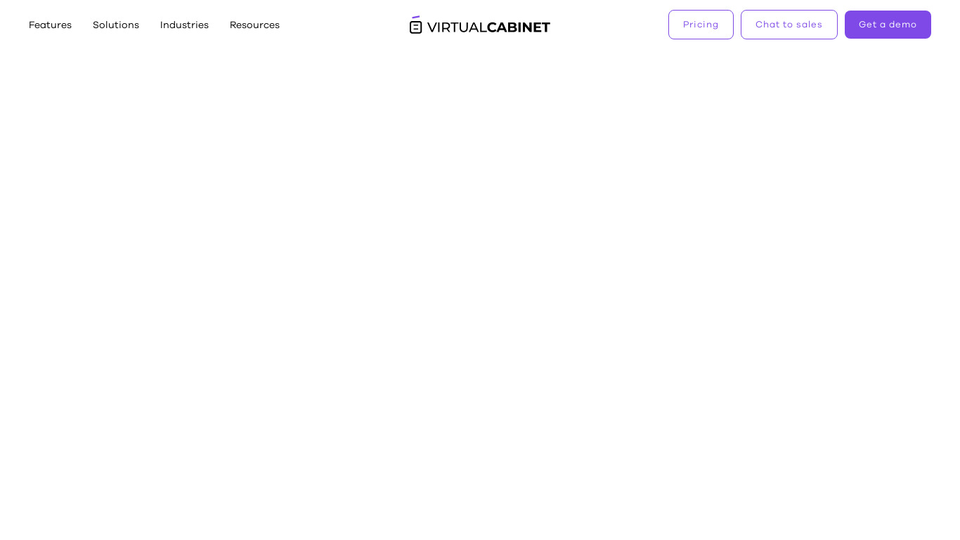 Virtual Cabinet Landing page