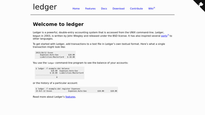Ledger-cli.org Landing Page