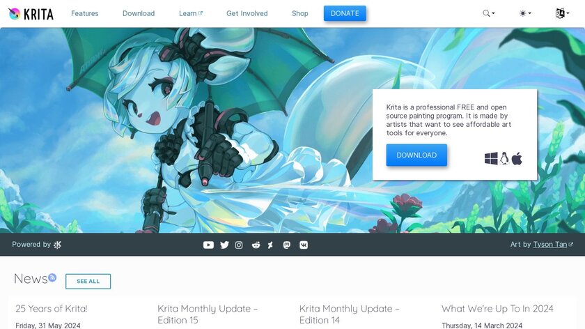 Krita Landing Page