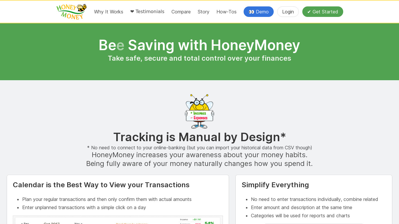 HoneyMoney Landing page