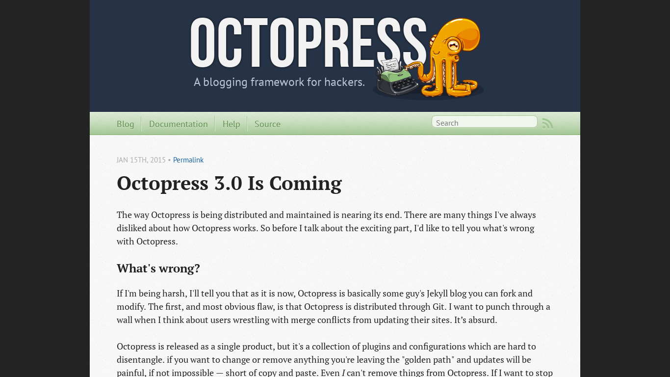 Octopress Landing page