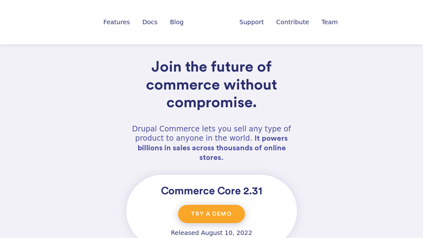 Drupal Commerce Landing page