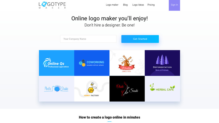 LogoTypeMaker Landing Page