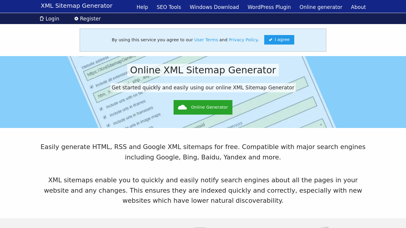 XmlSitemapGenerator.org Landing page