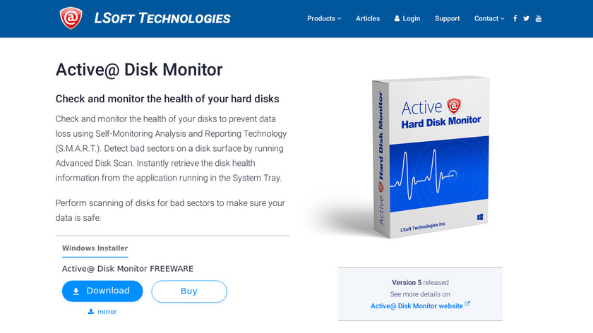 Active@ Hard Disk Monitor Landing Page