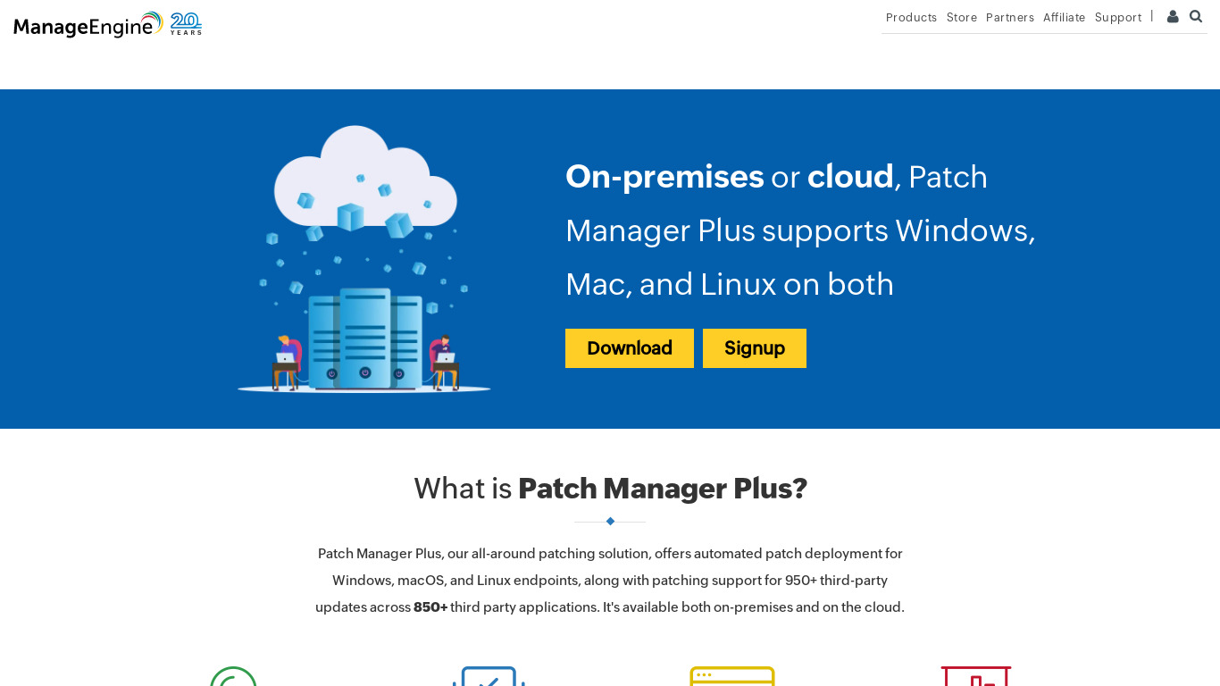 ManageEngine Patch Manager Plus Landing page