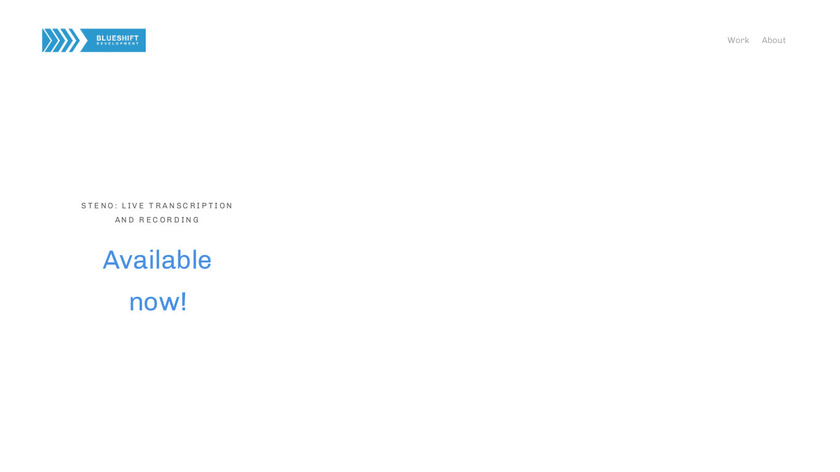 blueshiftdevelopment.com Steno Landing Page