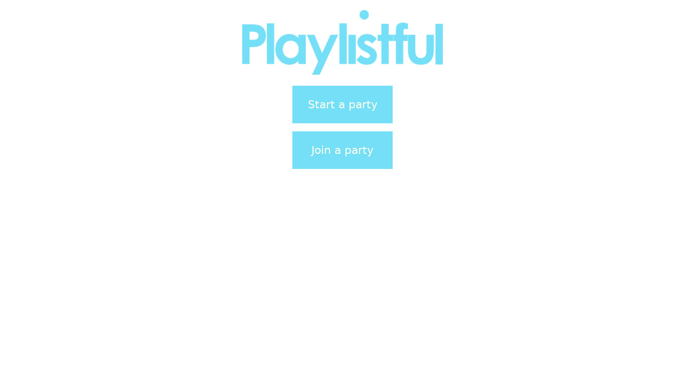 Playlistful Landing page