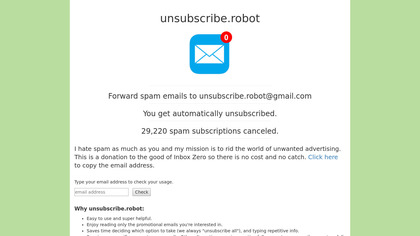 Unsubscribe Robot image