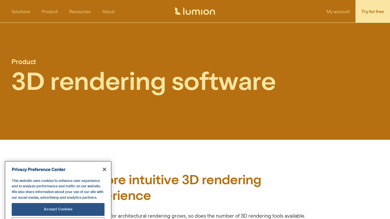 Lumion 3D Landing page