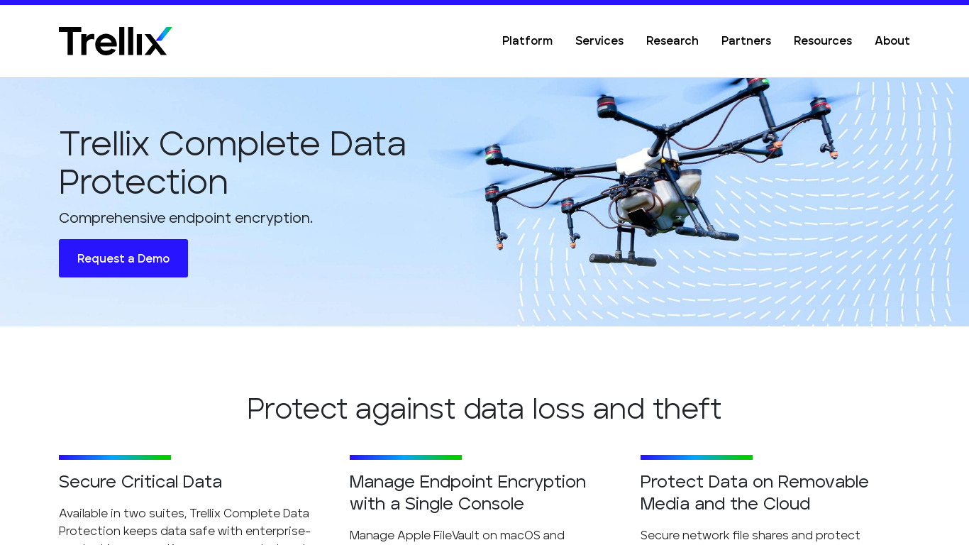 McAfee Complete Data Protection Landing page