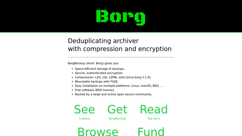 Borg Backup Landing Page